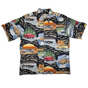 Vintage Reyn Spooner Hawaiian Shirt Mens Size XL American Classics Corvettes